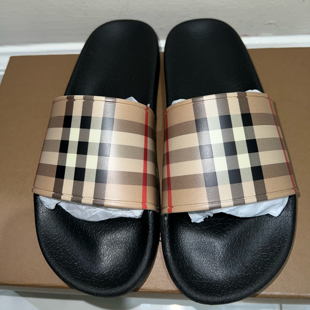 Burberry Kids Furley Vintage Check Slides